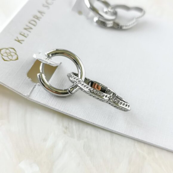 Kendra Scott • Abbie Silver Convertible Huggie Earrings - Picture 2 of 3